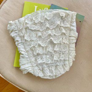 Dolce and Gabbana White Ruffle Corset